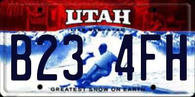 UT license plate B234FH