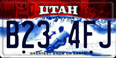 UT license plate B234FJ
