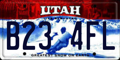 UT license plate B234FL