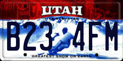UT license plate B234FM