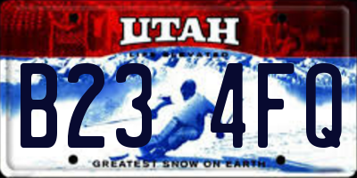 UT license plate B234FQ