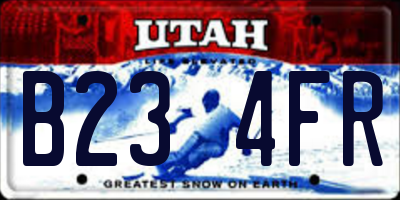 UT license plate B234FR