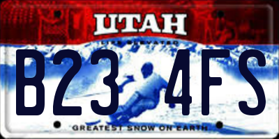 UT license plate B234FS