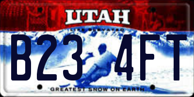 UT license plate B234FT