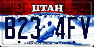 UT license plate B234FV
