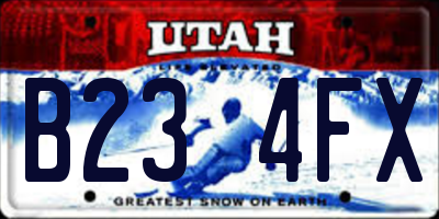 UT license plate B234FX