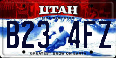 UT license plate B234FZ