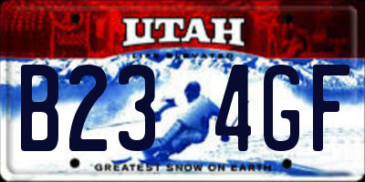 UT license plate B234GF