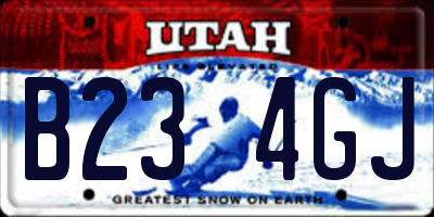 UT license plate B234GJ