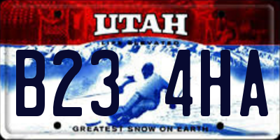 UT license plate B234HA