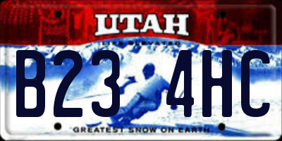 UT license plate B234HC