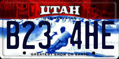 UT license plate B234HE