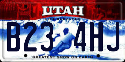 UT license plate B234HJ