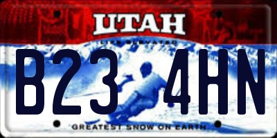 UT license plate B234HN