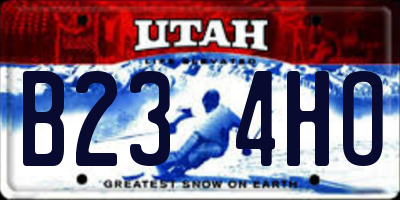 UT license plate B234HO