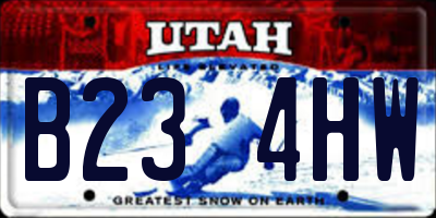 UT license plate B234HW