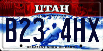 UT license plate B234HX