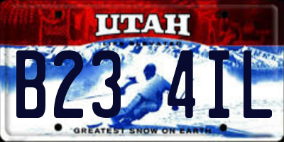 UT license plate B234IL