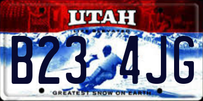 UT license plate B234JG