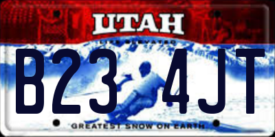 UT license plate B234JT