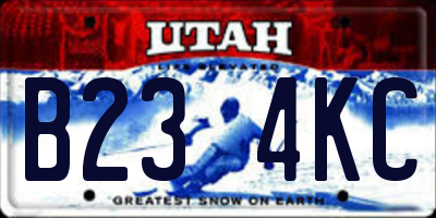 UT license plate B234KC