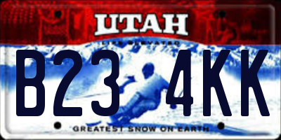 UT license plate B234KK