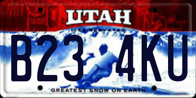 UT license plate B234KU