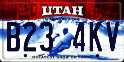 UT license plate B234KV