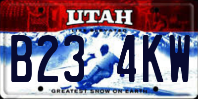 UT license plate B234KW