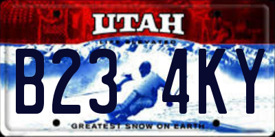 UT license plate B234KY