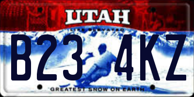 UT license plate B234KZ