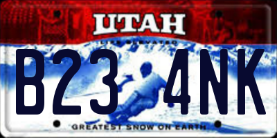 UT license plate B234NK