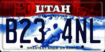 UT license plate B234NL