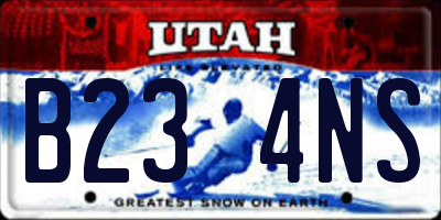 UT license plate B234NS