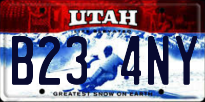 UT license plate B234NY