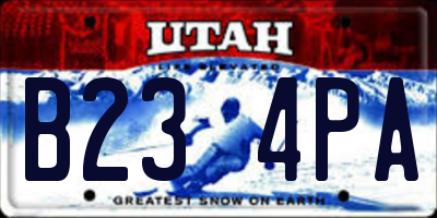 UT license plate B234PA