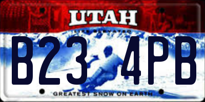 UT license plate B234PB