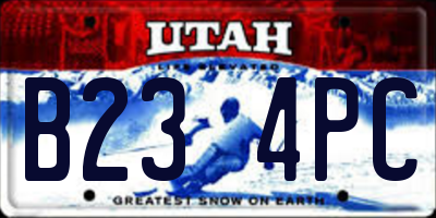 UT license plate B234PC