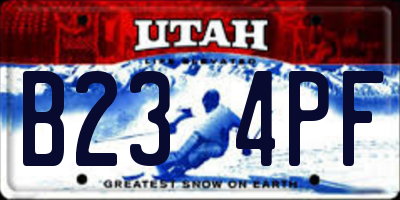 UT license plate B234PF