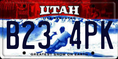 UT license plate B234PK