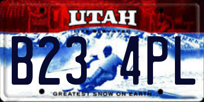 UT license plate B234PL