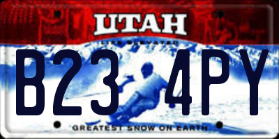 UT license plate B234PY