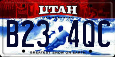 UT license plate B234QC