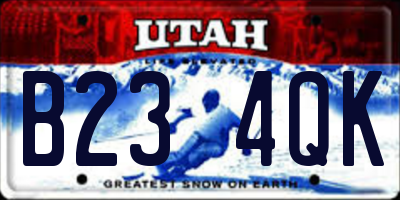 UT license plate B234QK