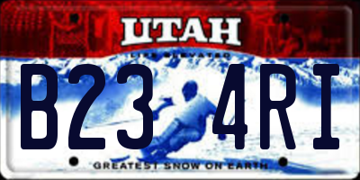 UT license plate B234RI