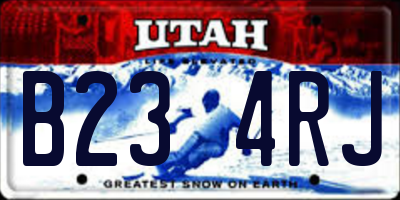 UT license plate B234RJ