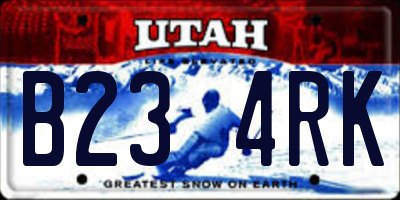 UT license plate B234RK