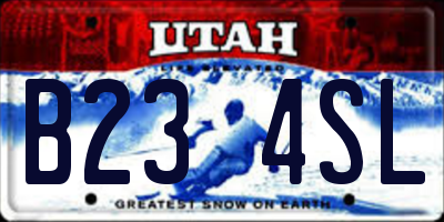UT license plate B234SL