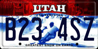 UT license plate B234SZ