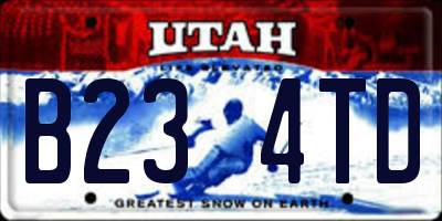 UT license plate B234TD